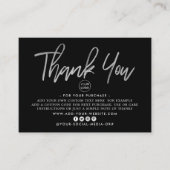 Moderne Silver Foil Script Business Hartelijk dank Informatiekaartje (Voorkant)