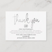 Moderne Silver Foil Script Business Hartelijk dank Informatiekaartje (Voorkant)