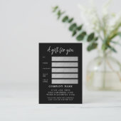 Moderne Silver Foil Script Cards Certificate Cards Visitekaartje (Staand voorkant)