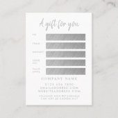Moderne Silver Foil Script Cards Certificate Cards Visitekaartje (Voorkant)