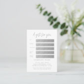 Moderne Silver Foil Script Cards Certificate Cards Visitekaartje (Staand voorkant)