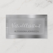 Moderne Silver Foil Virtual Assistant Visitekaartje (Voorkant)