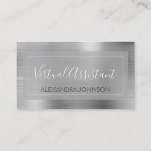 Moderne Silver Foil Virtual Assistant Visitekaartje