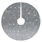 Moderne Silver Glitter Sparkles Kerstboom Rok (Voorkant)