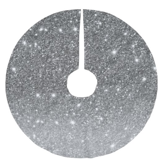 Moderne Silver Glitter Sparkles Kerstboom Rok (Voorkant)