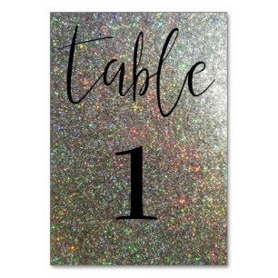 Moderne Silver Glitter-tabelkaart Kaart