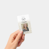 Moderne Silver-Gold Glitter werknemer Foto ID Badge (Handheld)
