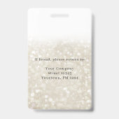 Moderne Silver-Gold Glitter werknemer Foto ID Badge (Achterkant)