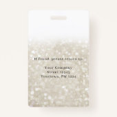Moderne Silver-Gold Glitter werknemer Foto ID Badge (Achterkant)