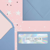 Moderne Silver Holographic Return Address Label