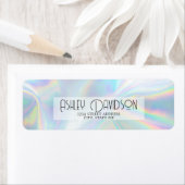 Moderne Silver Holographic Return Address Label (Insitu)