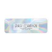 Moderne Silver Holographic Return Address Label (Voorkant)