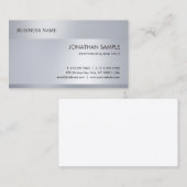 Moderne, Silver-look minimalistisch Professional Visitekaartje (Voorkant / Achterkant)