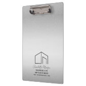 Moderne Silver Metal Custom Real Estate Agent Klembord (Links)