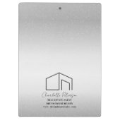 Moderne Silver Metal Custom Real Estate Agent Klembord (Achterkant)