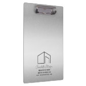 Moderne Silver Metal Custom Real Estate Agent Klembord (Rechts)