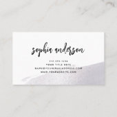 Moderne Silver-penseellijn en -script op wit Visitekaartje (Achterkant)