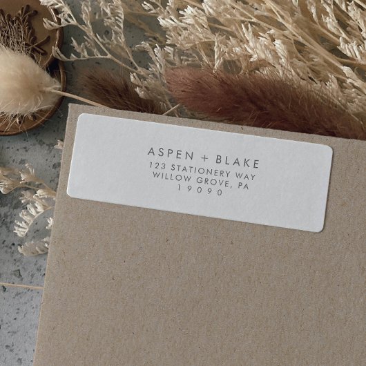 Moderne Silver Script Return Address Label