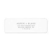 Moderne Silver Script Return Address Label (Voorkant)