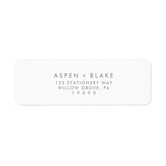 Moderne Silver Script Return Address Label (Voorkant)