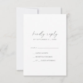 Moderne Silver Script Simple RSVP-kaart RSVP Kaartje