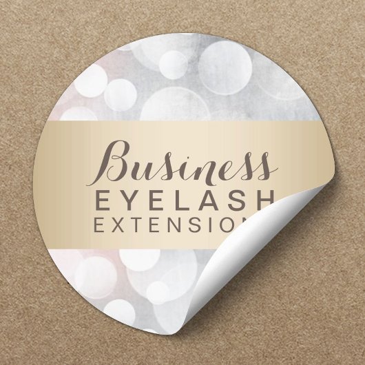 Moderne Silver Sparkles Gold Striped Salon Busines Ronde Sticker