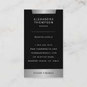 Moderne Silver Stripe Professional-foto van elegan Visitekaartje (Achterkant)