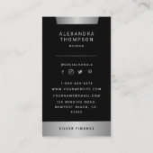 Moderne Silver Stripe Professional-foto van elegan Visitekaartje (Achterkant)