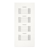 Moderne Silver Striped Salon White Price List Menu (Achterkant)