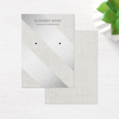 Moderne Silver Stripes Faux Linen Earring-beeldsch Visitekaartjes (Bureau)