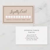 Moderne Simpel Beige Loyaliteit Visitekaartje (Voorkant / Achterkant)