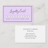 Moderne Simpel Paarse Salon & Spa Loyaliteit Visitekaartje (Voorkant / Achterkant)