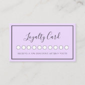 Moderne Simpel Paarse Salon & Spa Loyaliteit Visitekaartje (Voorkant)