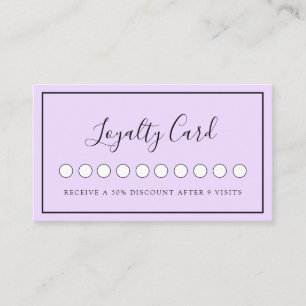 Moderne Simpel Paarse Salon & Spa Loyaliteit Visitekaartje
