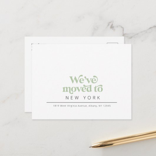 Moderne simpele aankondiging van briefkaart (Voorkant / Achterkant in situ)