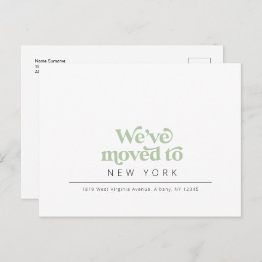 Moderne simpele aankondiging van briefkaart (Voorkant / Achterkant)