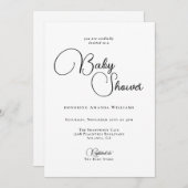 Moderne Simpele Baby Shower Kaart (Voorkant / Achterkant)