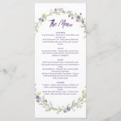 Moderne simpele bloemige Boho bruiloft Menu (Voorkant)