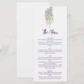 Moderne simpele bloemige Boho bruiloft Menu (Voorkant / Achterkant)