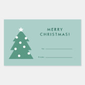 Moderne Simpele Boom Icoon Prettig Kerstfeest Rechthoekige Sticker (Voorkant)
