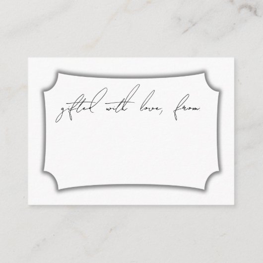 Moderne simpele "Douche zonder wikkel" cadeaukaart Informatiekaartje (Achterkant)