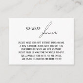 Moderne simpele "Douche zonder wikkel" cadeaukaart Informatiekaartje (Voorkant)