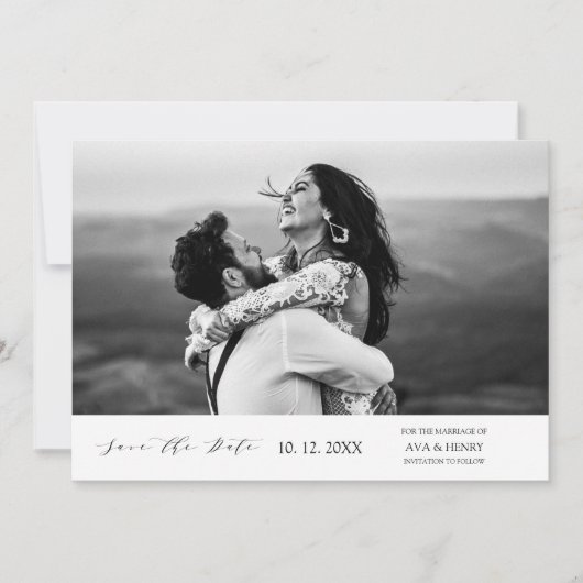 Moderne simpele foto Wedding Save The Date (Voorkant)