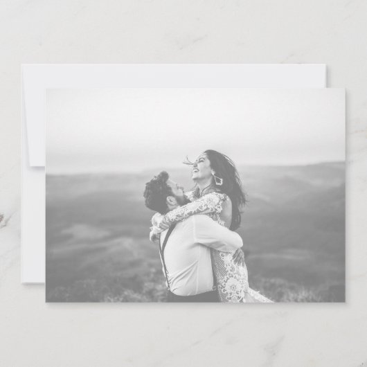 Moderne simpele foto Wedding Save The Date (Achterkant)