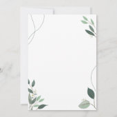 Moderne Simpele Groene Eucalyptus Bruiloft Kaart (Achterkant)