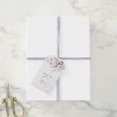 Moderne Simpele Herfst Gedroogde Bloemen & Bladere Cadeaulabel (Met Touw)