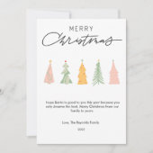 Moderne Simpele Kerstboom Plat Feestdagenkaart (Voorkant)