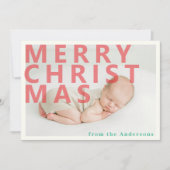 Moderne simpele Kerstmis foto kerstkaart (Voorkant)