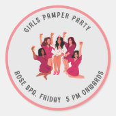 Moderne simpele meisjes verwendag ronde sticker (Voorkant)