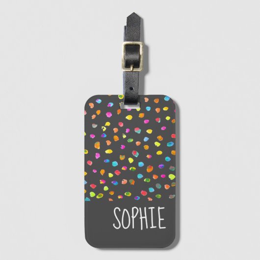 Moderne, simpele polka dot boho bagagelabel (Voorkant (verticaal))